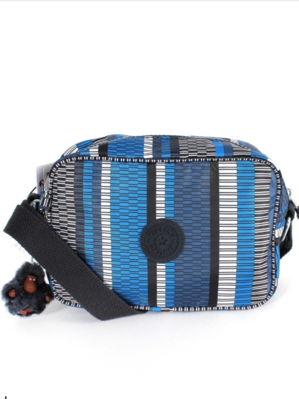 Kipling Dee Mini Crossbody Camera Bag Black/BlueWhite/Stripes